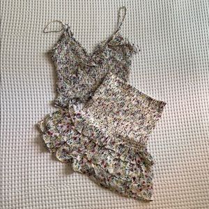 2 piece floral skirt set